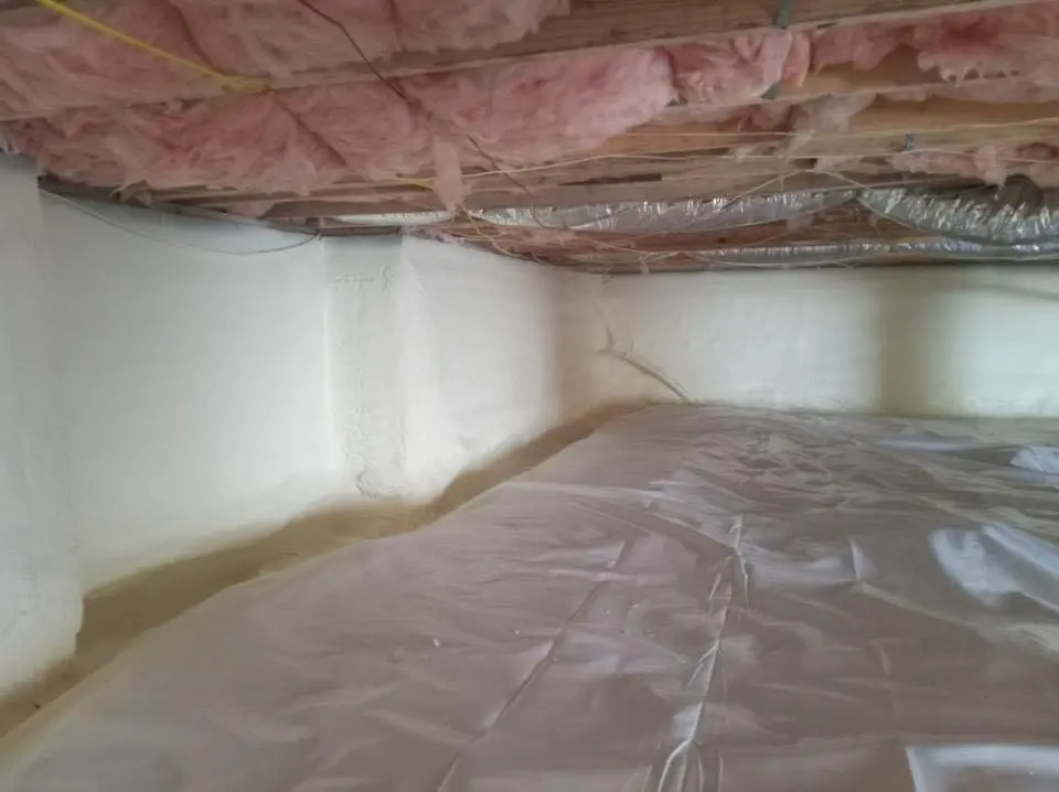 Crawl space encapsulation with closed-cell spray foam for Metal Roof Coating in Stewartville
